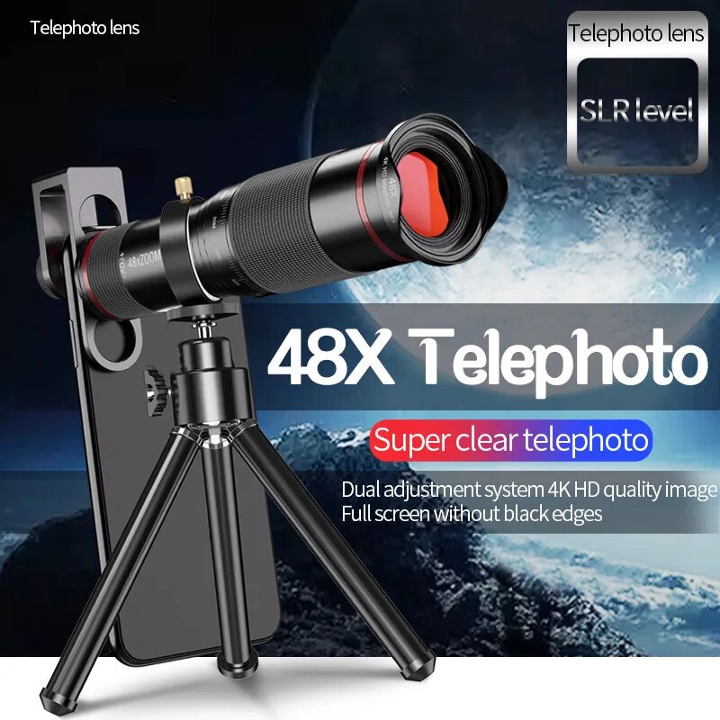 Telescopio Monocular Potente 48x para Teléfono Móvil